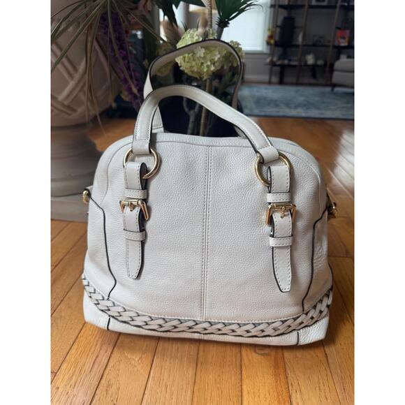 MICHAEL KORS GLADSTONE LARGE white LEATHER TOP ZIP LOGO SATCHEL (PU500 - Picture 2 of 13
